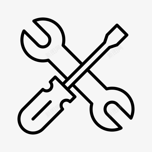 螺丝刀和扳手修理工具图标svg_新图网 https://ixintu.com 修理 工具 简易工具 螺丝刀和扳手