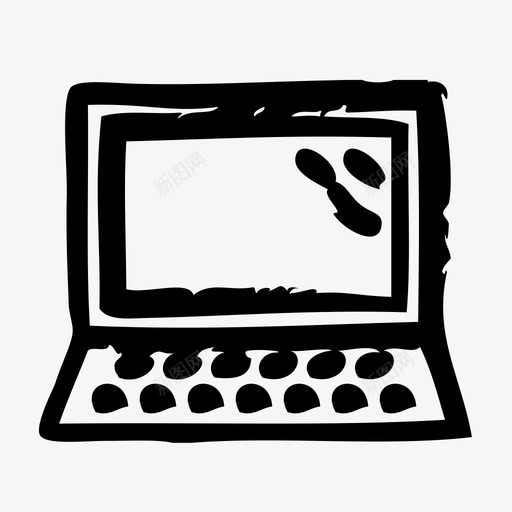 笔记本设备电子产品图标svg_新图网 https://ixintu.com 小工具 电子产品 硬件 笔记本 草图 设备