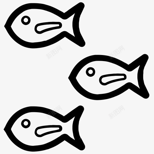 鱼类群体海鲜图标svg_新图网 https://ixintu.com 商业和金融概述1版 浅滩 海鲜 群体 鱼类