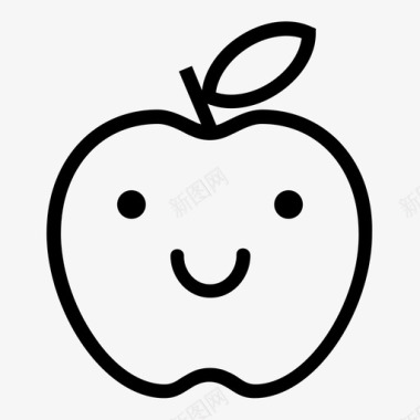 微笑的苹果水果快乐图标图标