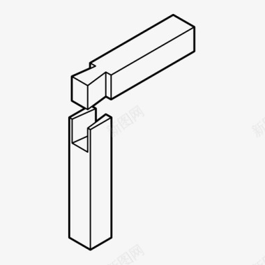 燕尾榫接合木匠连接图标图标
