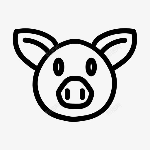 猪动物肉图标svg_新图网 https://ixintu.com 农业 农业和园艺第二卷 动物 猪 肉