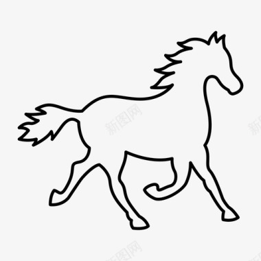 马动物跑步图标图标
