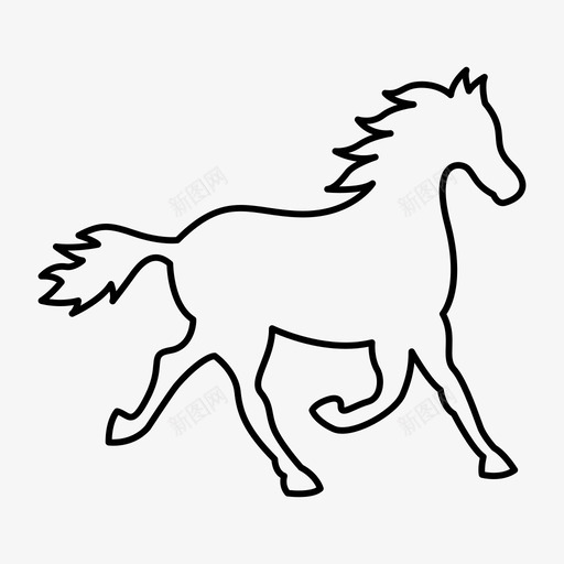 马动物跑步图标svg_新图网 https://ixintu.com 动物 散步 跑步 野生 马