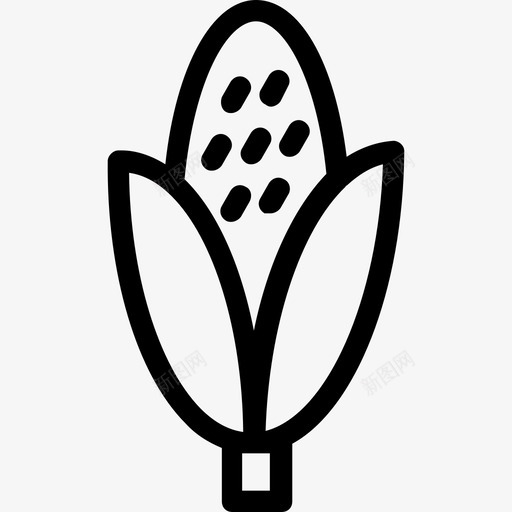 玉米甜玉米食物线图标svg_新图网 https://ixintu.com 玉米 甜玉米 食物线图标