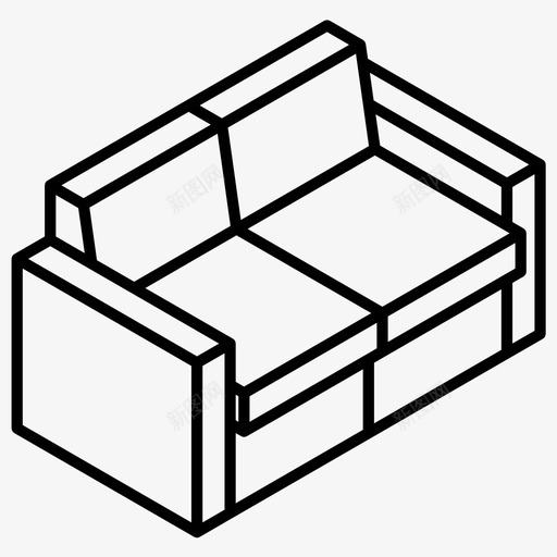 沙发家具客厅图标svg_新图网 https://ixintu.com 客厅 家具 放松 沙发 沙发扶手椅