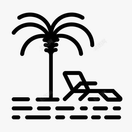 在棕榈树下晒太阳沙滩棕榈树图标svg_新图网 https://ixintu.com 在棕榈树下晒太阳 夏天 夏日海滩 棕榈树 沙滩