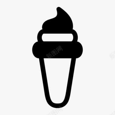 冰淇淋筒冷的冰淇淋图标图标
