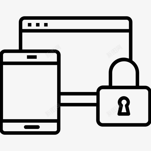 锁媒体移动挂锁图标svg_新图网 https://ixintu.com 1400网页和搜索引擎优化平面线图标 安全 挂锁 移动 锁媒体