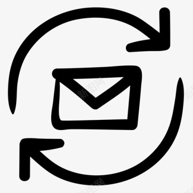 电子邮件刷新涂鸦信件图标图标