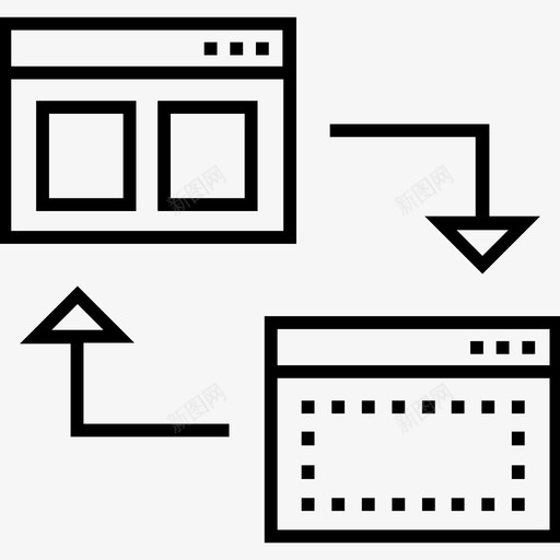 线框布局共享图标svg_新图网 https://ixintu.com 1400网页和搜索引擎优化平面线图标 共享 布局 线框设计 网页布局