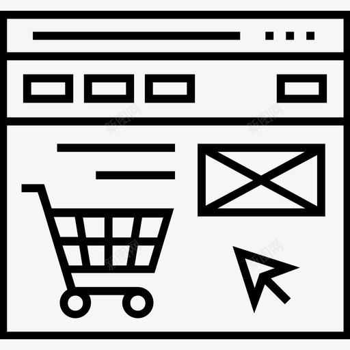 webshopeshopmarketplace图标svg_新图网 https://ixintu.com 1400个web和seo平面线图标 eshop marketplace webshop 在线购物