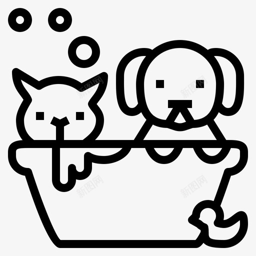 宠物浴洗澡猫图标svg_新图网 https://ixintu.com 宠物 宠物浴 新郎 洗澡 洗衣 狗 猫