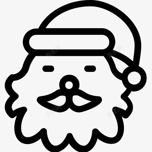 圣诞老人脸圣诞老人派对和庆祝线图标svg_新图网 https://ixintu.com 圣诞老人 圣诞老人脸 派对和庆祝线图标