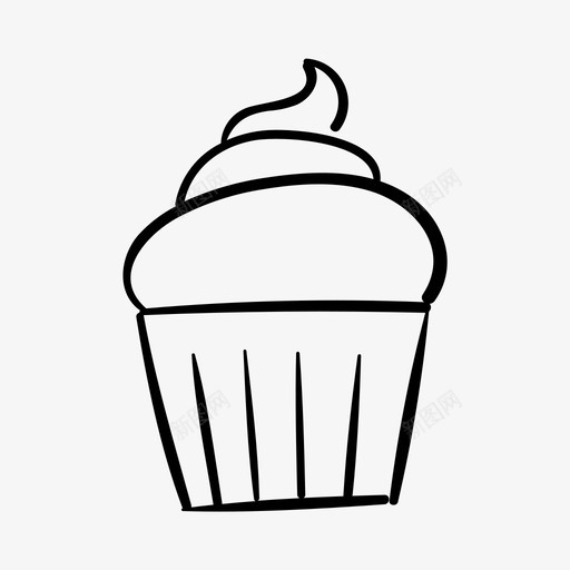 纸杯蛋糕手绘松饼图标svg_新图网 https://ixintu.com 手绘 松饼 糖 纸杯蛋糕 食物