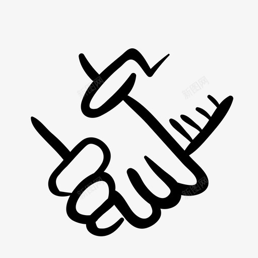 握手商务交易图标svg_新图网 https://ixintu.com 交易 你好 商务 手绘 握手 涂鸦