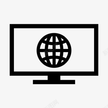 电视屏幕世界球体电视图标图标