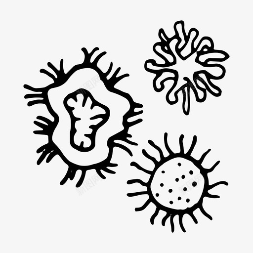 微生物细菌疾病图标svg_新图网 https://ixintu.com 微生物 疾病 病毒 细菌