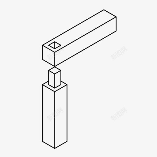 榫卯接合木匠连接图标svg_新图网 https://ixintu.com 木制品 木匠 木工 榫卯接合 榫卯结构 细木工 细部 连接