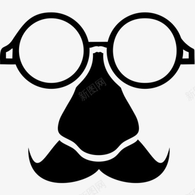 groucho面具伪装眼镜图标图标