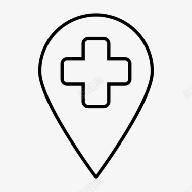 医院地图针急救导航图标图标