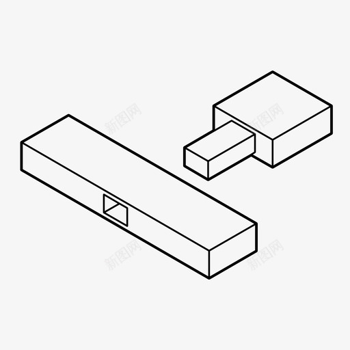 直通式榫卯接合木工连接图标svg_新图网 https://ixintu.com 木工 榫卯结构 直通式榫卯接合 细木工 细部 连接