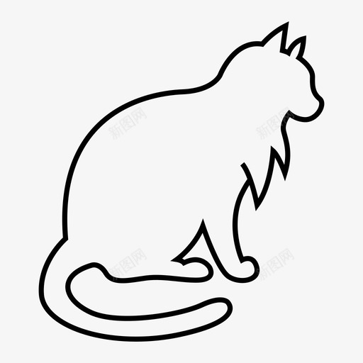 猫动物喵喵图标svg_新图网 https://ixintu.com 动物 喵喵 坐下 宠物 猫
