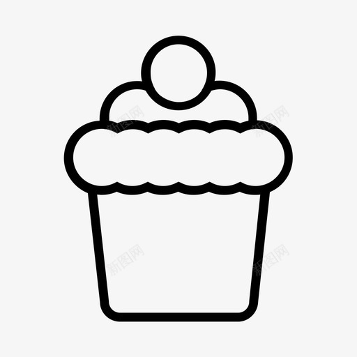 纸杯蛋糕烘焙樱桃图标svg_新图网 https://ixintu.com 松饼 樱桃 烘焙 甜点 纸杯蛋糕