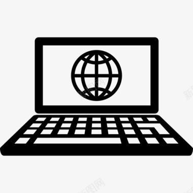 笔记本电脑互联网全球笔记本电脑图标图标