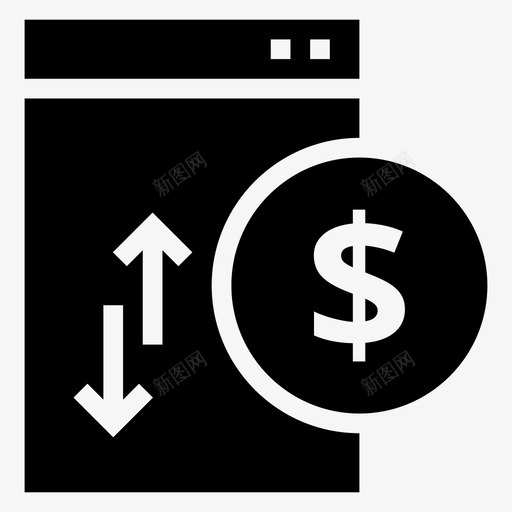 现金货币支付图标svg_新图网 https://ixintu.com 上下 支付 现金 货币 银行金融字形图标