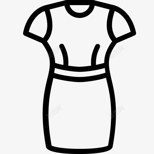 合身连衣裙服装女士图标svg_新图网 https://ixintu.com 合身连衣裙 女士 女士服装轮廓系列 服装