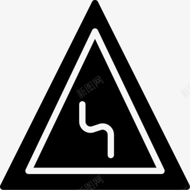 左反向转弯标志交通图标图标