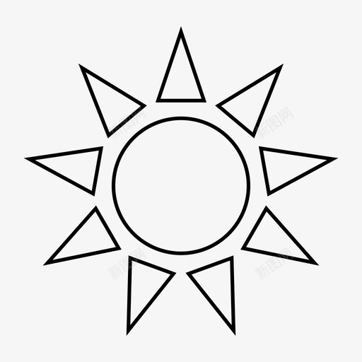 太阳夏天阳光图标svg_新图网 https://ixintu.com 夏天 天气 太阳 气象 阳光