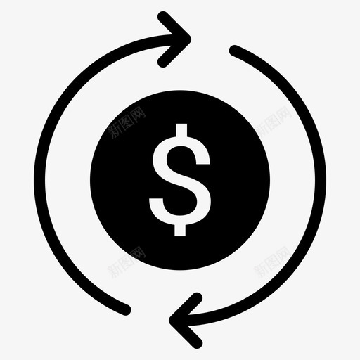 回收货币美元图标svg_新图网 https://ixintu.com 回收 美元 货币