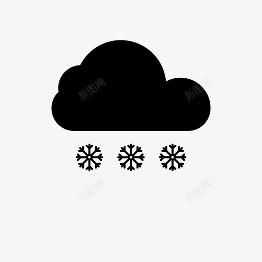 雪云季节天气图标svg_新图网 https://ixintu.com 冬天 天气 天气ui 季节 雪云
