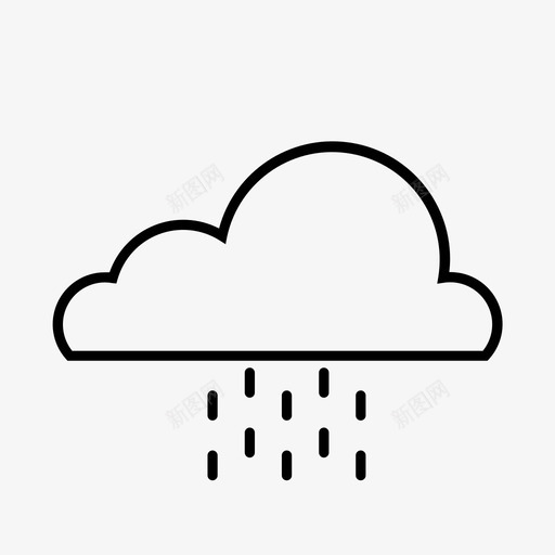 下雨零星阵雨天气图标svg_新图网 https://ixintu.com 下雨 天气 零星阵雨
