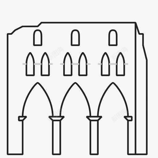 修道院城堡废墟图标svg_新图网 https://ixintu.com 修道院 城堡 废墟