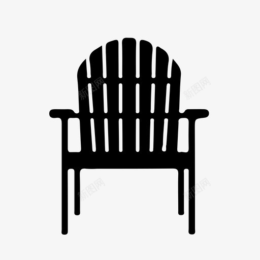 沙滩椅家具图标svg_新图网 https://ixintu.com 家具 沙滩椅