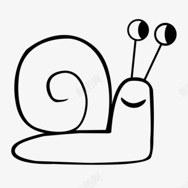 蜗牛动物可爱图标图标