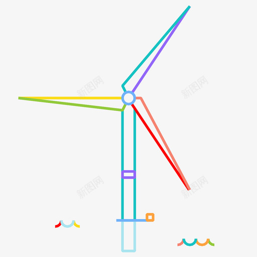 风力涡轮机能源电力图标svg_新图网 https://ixintu.com 海洋 电力 能源 风力涡轮机 风车