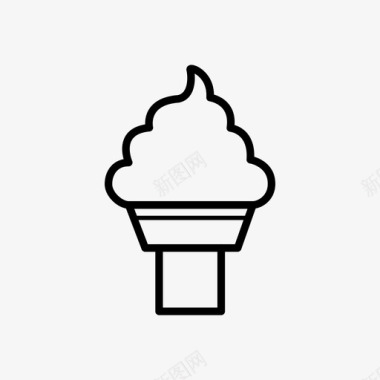 冰淇淋冰淇淋蛋卷食品图标图标