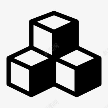 立方体方块立方体堆栈图标图标