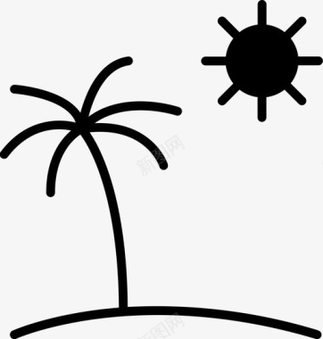 日光浴海滩图标图标