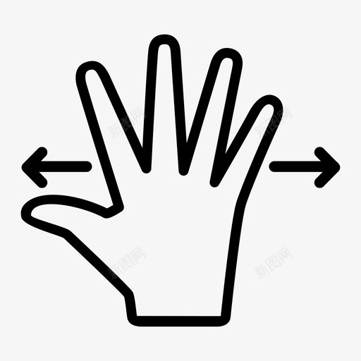 五个手指放大交互触摸手势图标svg_新图网 https://ixintu.com 五个手指放大 交互 手势 触摸手势