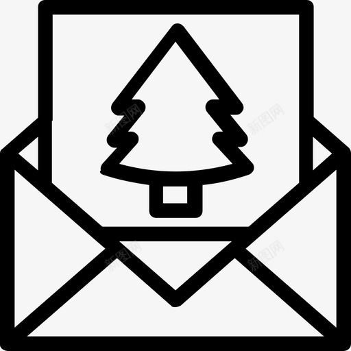 问候语贺卡圣诞卡图标svg_新图网 https://ixintu.com 信件 圣诞卡 派对和庆祝线图标 许愿 贺卡 问候语