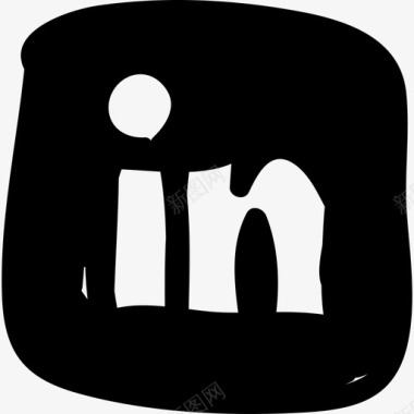 LinkedIn徽标手绘网络应用程序图标图标