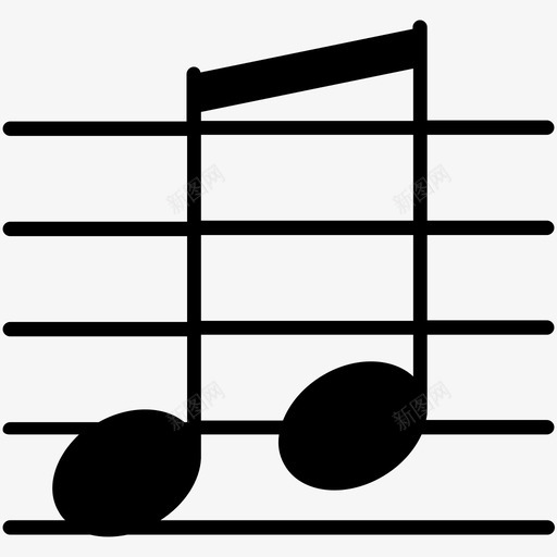 八音符音乐声音图标svg_新图网 https://ixintu.com 五线谱 八音符 声音 音乐
