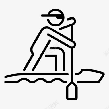 独木舟短跑活动运动图标图标