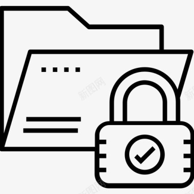 安全数据文件夹锁挂锁图标图标