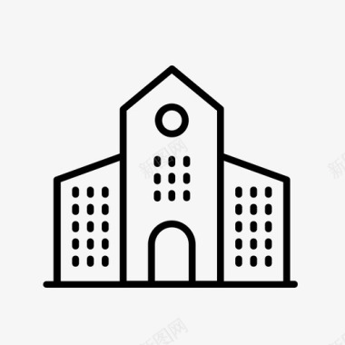 建筑物城市小学图标图标